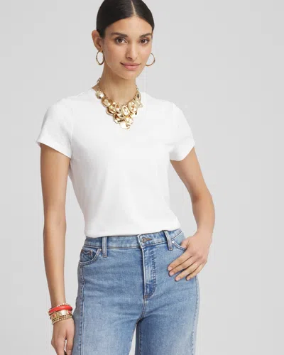 Chico's Perfect Crewneck Tee In White Size 20/22 |  In Alabaster