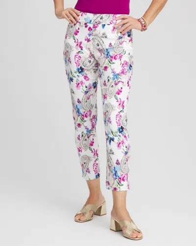 Chico's Petite Brigitte™ Paisley Ankle Pants In White Size 18p |  In Alabaster