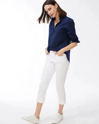 Chico's Petite Brigitte Slim Pull-on Crop Pants In White