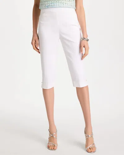 Chico's Petite Brigitte Slim Rivet Pull-on Capri In White