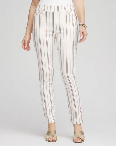 Chico's Petite Brigitte™ Striped Ankle Pants In White Size 16p/18p |  In Alabaster