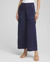 Chico's Petite Brigitte Utility Wide-leg Cropped Pants In Blue