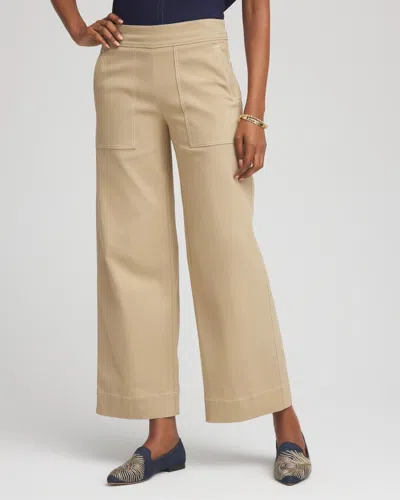 Chico's Petite Brigitte Utility Wide-leg Cropped Pants In Brown