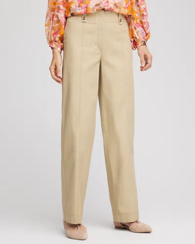 Chico's Petite Canvas Cargo Wide-leg Pants In Wild Truffle Size 18p |