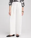 Chico's Petite Crepe Pleated Wide-leg Pants In White Size 18p |  In Ecru
