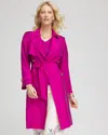 Chico's Double-breasted Trench Coat In Purple Size Medium |  In Purple Clover