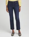 Chico's Petite Girlfriend Cropped Flared Jeans In Dark Sapphire Indigo