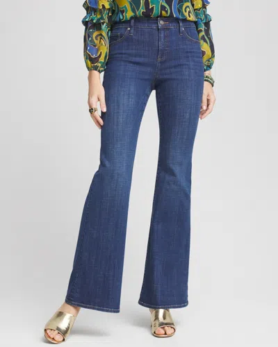 Chico's Petite Girlfriend Flare Jeans In Carina Indigo Size 14p |
