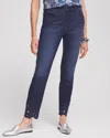 Chico's Petite Girlfriend Floral Cutwork Ankle Jeans In Medium Wash Denim Size 16p/18p |  In Medium Wash Denim