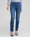 Chico's Girlfriend Fray Hem Ankle Jeans In Medium Wash Denim