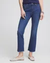 Chico's Petite Girlfriend Fray Hem Kick Flares In Carina Indigo Size 16p/18p |  In Carina Indigo