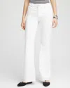 Chico's Petite Girlfriend No Stain Frayed Flared Jeans In White Size 16p/18p |  In Alabaster