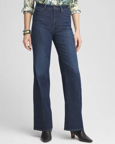 Chico's Petite High Rise Wide Leg Jeans In Ariel Sea Indigo Size 12p/14p |