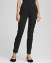 Chico's Petite Jacquard Brigitte Slim Ankle Pants In Black In Black