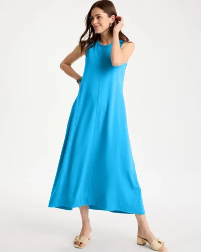 Chico's Petite Jersey Knit Maxi Dress In Blue Tide