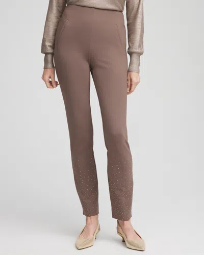 Chico's Petite Juliet Embellished Ankle Pants In Warm Mocha Size 16p/18p |