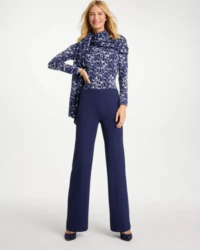 Chico's Petite Juliet Full-length Ponte Pants In Blue