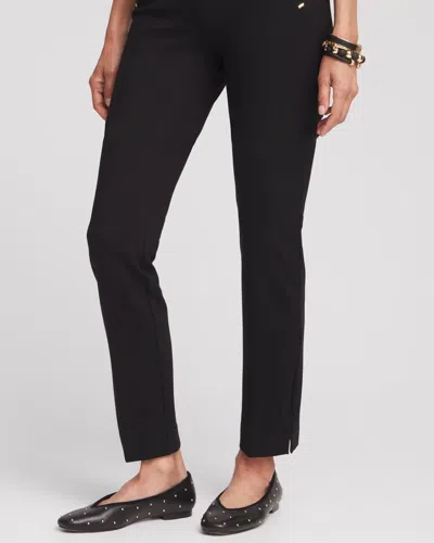Chico's Petite Juliet Ponte Trim Detail Ankle Pants In Black Size 14p |