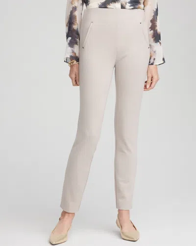 Chico's Petite Juliet Ponte Trim Detail Ankle Pants In Helium Size 16p/18p |
