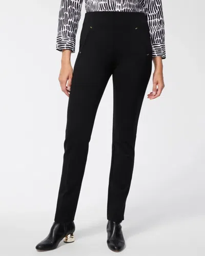 Chico's Petite Juliet Ponte Trim Detail Pants In Black Size 16p/18p |