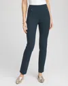 Chico's Petite Juliet Slim Trim Detail Ankle Pants In Teal Shadow