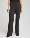 Chico's Petite Juliet Wide Full-length Ponte Pants In Gray In Black