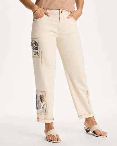 Chico's Petite Patchwork Relaxed Boyfriend Jean In Denim In Neutral