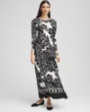 Chico's Bateau-neck Jersey Maxi Dress In White Size 20/22 |  In Ecru