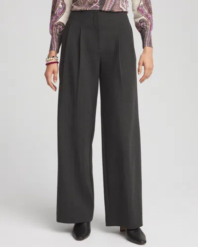 Chico's Petite Pleated Trouser Pants In Gray Size 12p/14p |