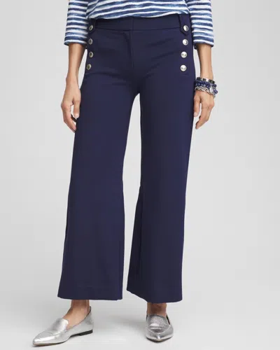 Chico's Petite Ponte™ Wide-leg Pants In Blue Size 16p/18p |  In Passport Blue