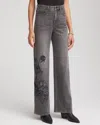 Chico's Petite Printed High-rise Wide-leg Jean In Wicklow Wash