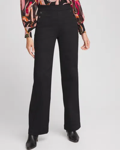 Chico's Petite Pull-on Wide Leg Ankle Jeans In Black Size 16p/18p |