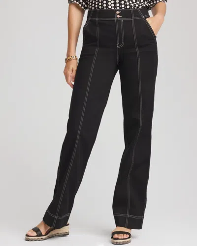 Chico's Petite Pull-on Wide-leg Jeans In Black