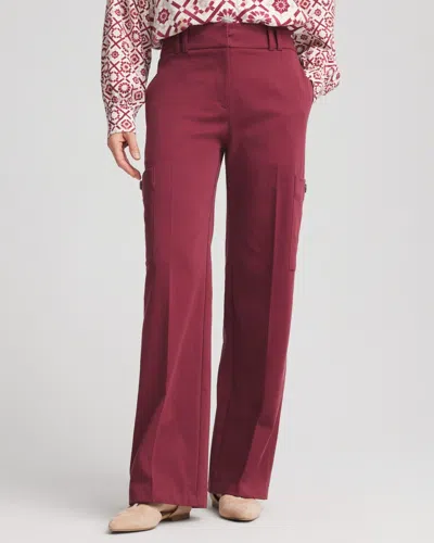 Chico's Petite Sateen Cargo Pants In Blackcurrant Size 6p |