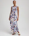 Chico's Petite Sleeveless Jersey Knit Maxi Dress In Blue Lotus In Blue