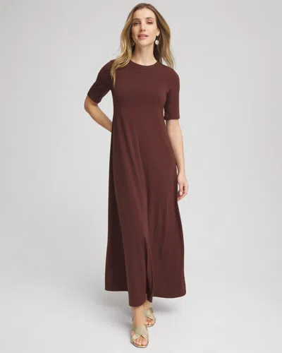 Chico's Petite Stretch-jersey Maxi Dress In Cacao In Brown