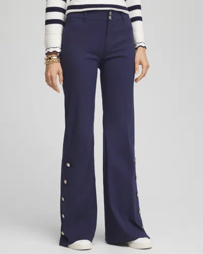 Chico's Petite Stretch Wide-leg Pants In Blue Size 16p/18p |  In Passport Blue