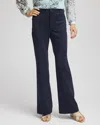 Chico's Petite Suede Motif Bootcut Ankle Pants In Blue