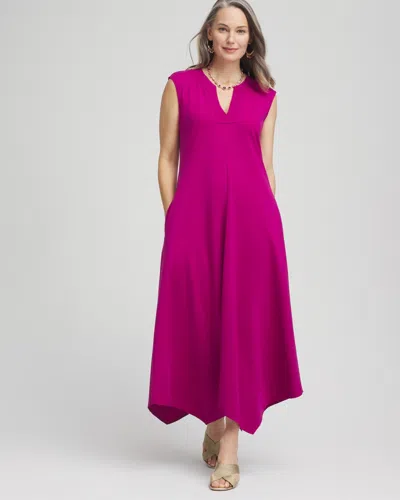 Chico's Petite Trapunto Placket Midi Dress In Purple Size 12p/14p |  In Purple Clover