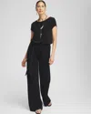Chico's Petite Travelers™ Cap Sleeve Jumpsuit In Black Size 8p/10p |  Wrinkle-free Travel Clothing In Travelers Black