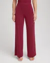 Chico's Petite Travelers Knit Wide-leg Pants In Russet Red In Red