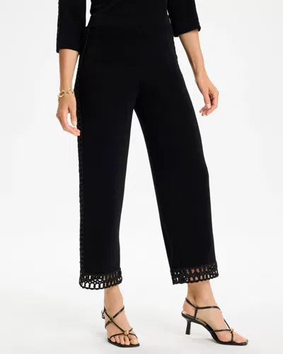 Chico's Petite Travelers™ Macrame Crop Pants In Black