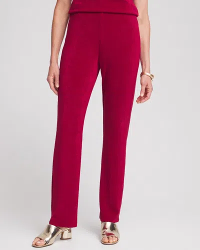 Chico's Petite Travelers No Tummy Pants In Berry Compote