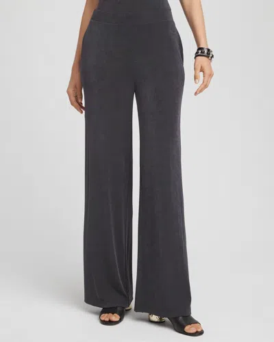 Chico's Petite Travelers Relaxed Straight Leg Pants In Black Size 16p/18p |  Wrinkle-free Travel Clot In Lavastone