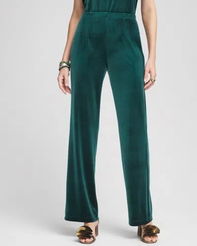 Chico's Petite Travelers Velvet Pants In Enchanted Forest Size 8p/10p |  Wrinkle-free Travel Clothing