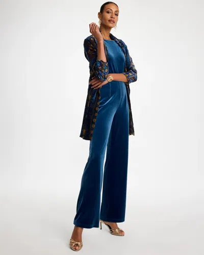 Chico's Petite Travelers™ Velvet Pants In Prussian Blue