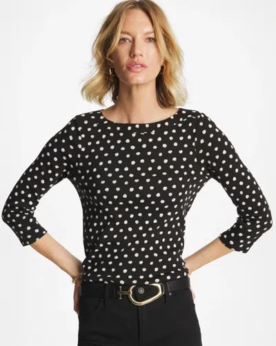Chico's Pima 3/4 Sleeve Tee In Black