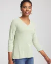 Chico's Pima Cotton 3/4 Sleeve Tee In Sage Meadow