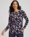 Chico's Pima Long-sleeved Tee In Blue