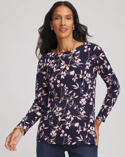 Chico's Pima Long-sleeved Tee In Blue